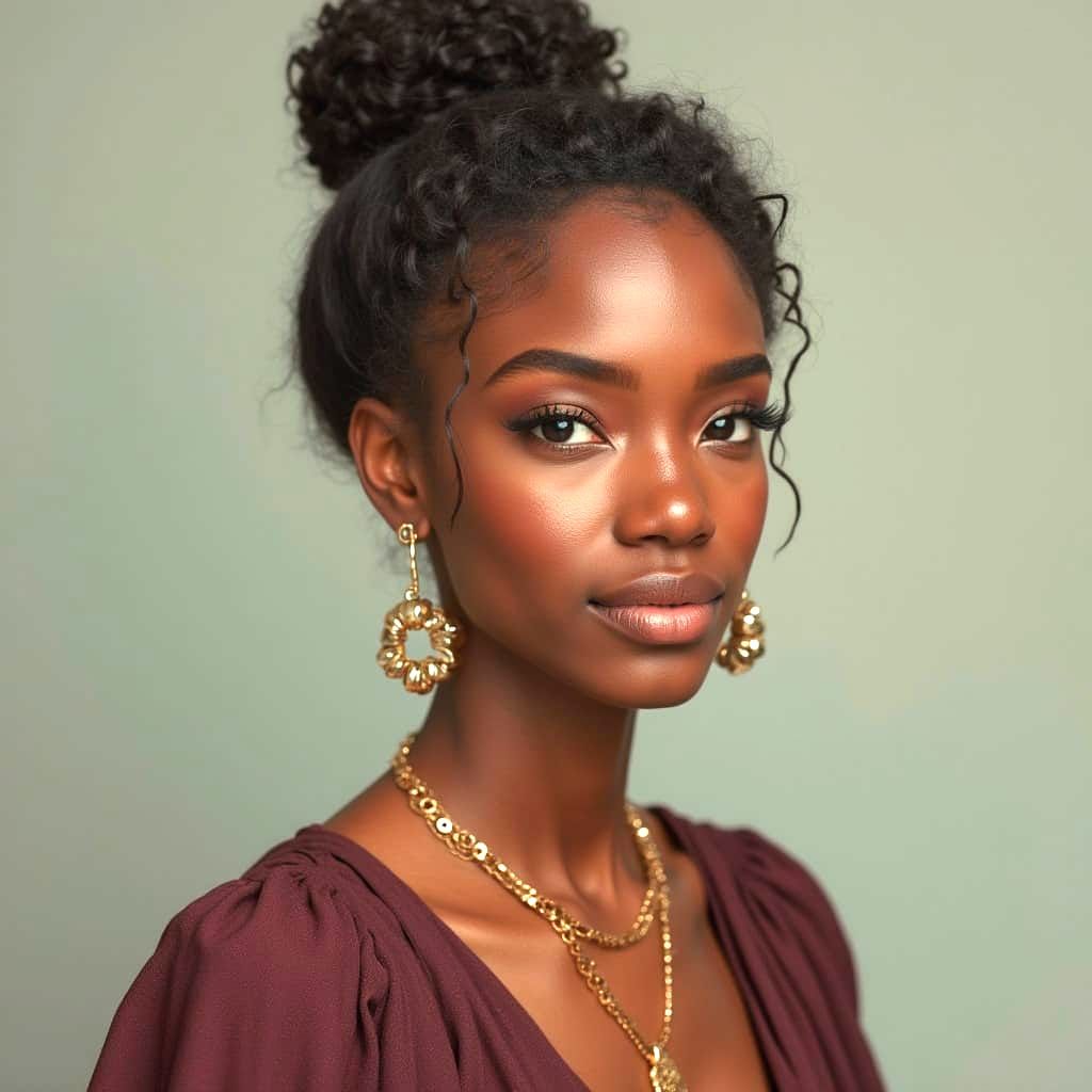 Photorealistic Portrait of a Black Woman in Dress