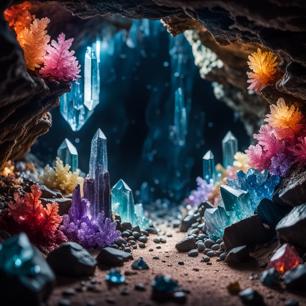 Saturated Crystal Cave in Natural Lighting