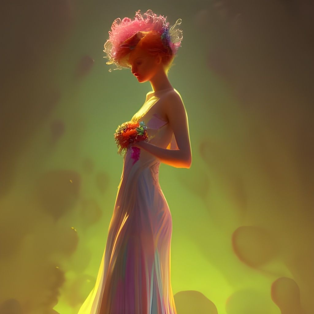 Jellyfish Bride: Hyperdetailed Portrait in Volumetric Lighti...