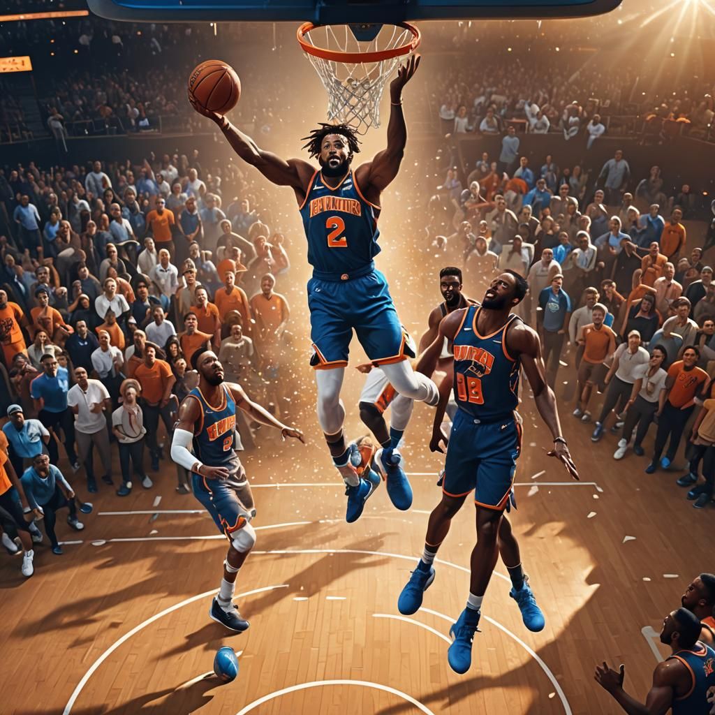 NBA Player Shooting Game Winning Shot: Realistic Matte Paint...