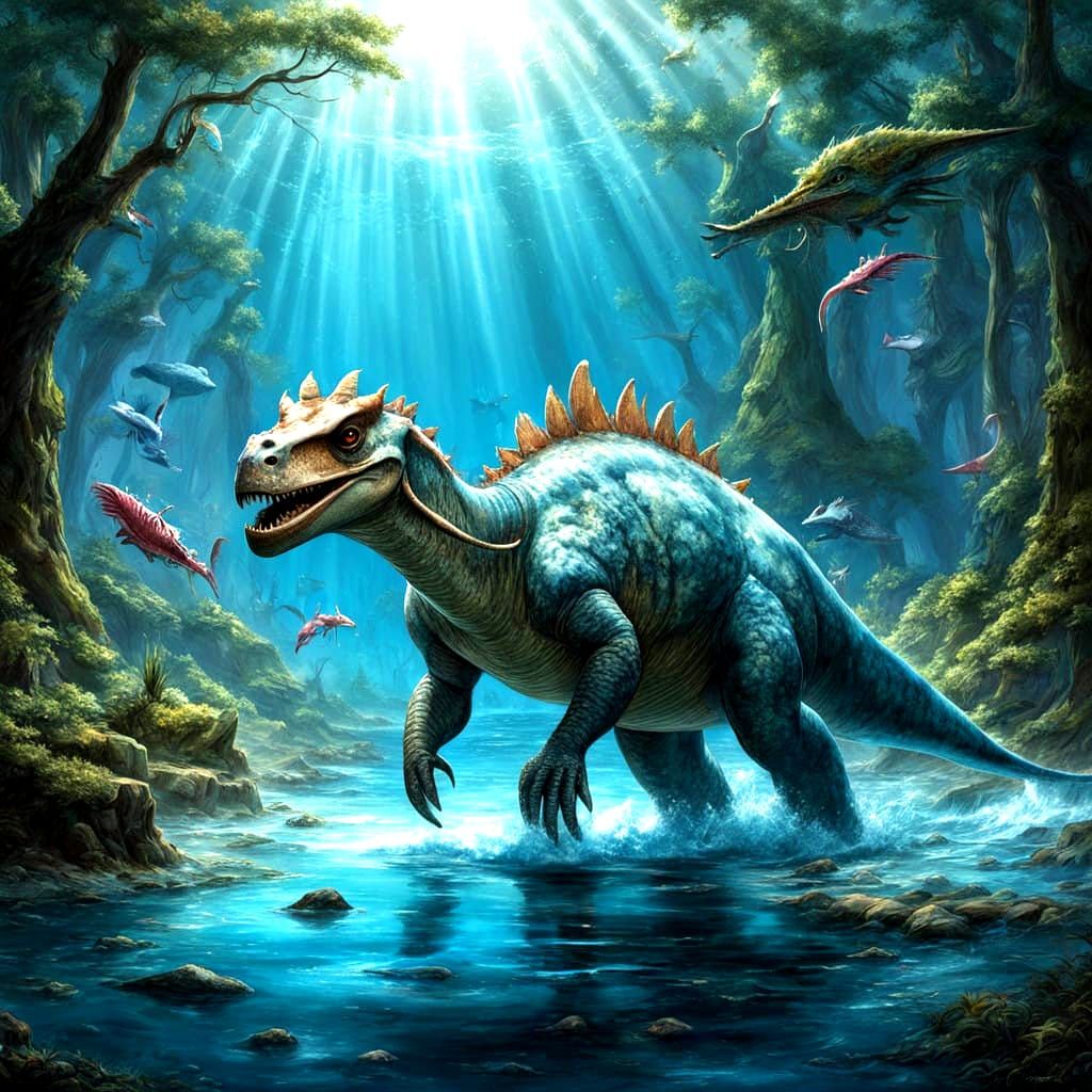 An extinct Pachycephalosaurus