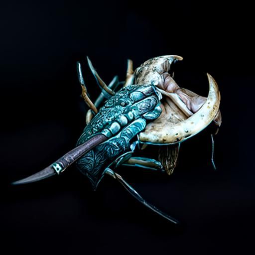 Monster Chitin Great Axe: Gothic Digital Illustration