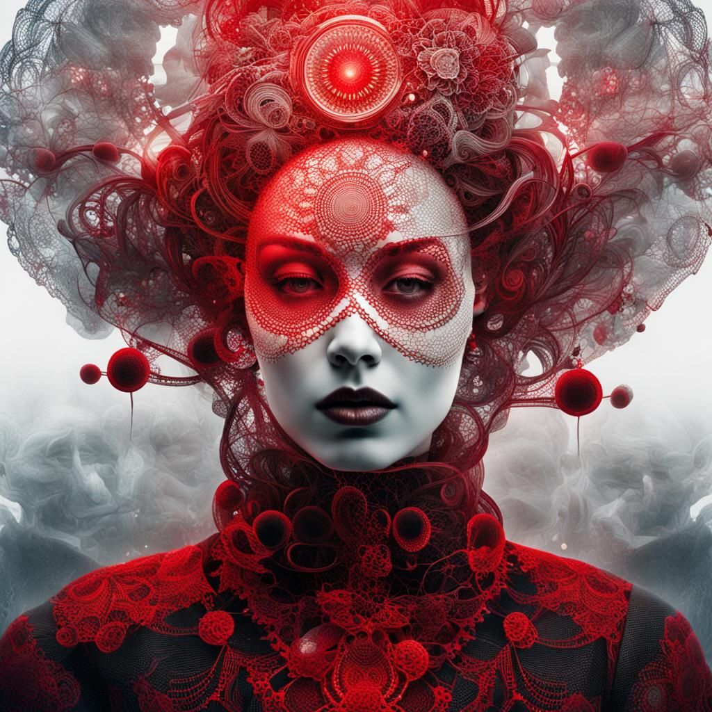 Surreal Anatomy: Woman's Head in Futuristic Style