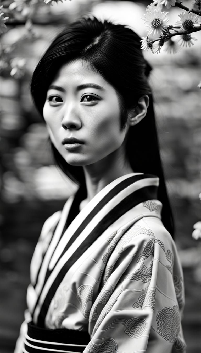 Solarized Portrait of Japanese Woman, Photography Style
