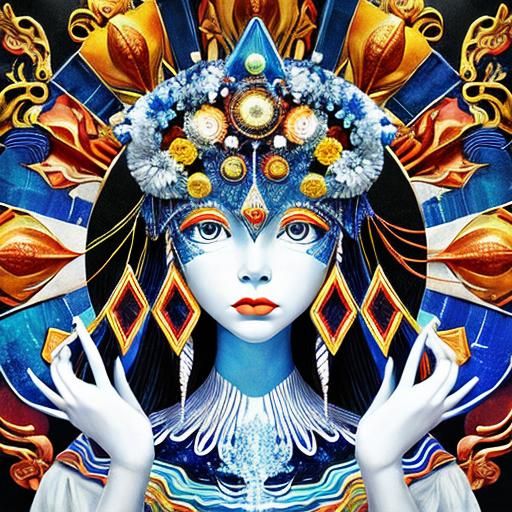 Iridescent Orange Abstract in Airbrush Art Style