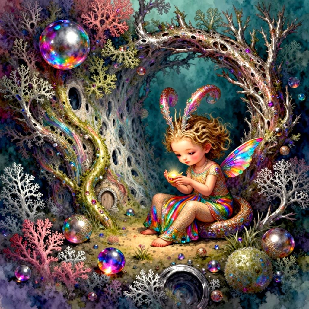 Magical Geode World with Pixie Baby