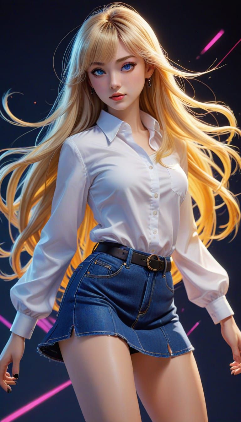 Playful Anime Girl Sways to Tik-Tok Hip Sway Dance