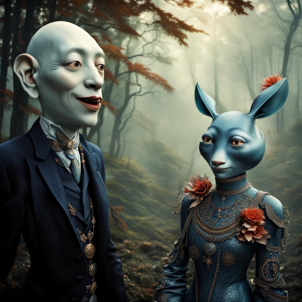 Surreal Alien Restaurant Celebration: Dreamy Photographic Ar...