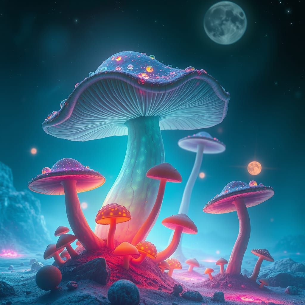 Ethereal Surrealist Portrait of Flux Schnell in Vibrant Biol...