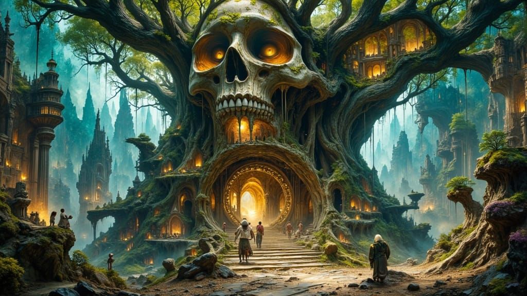 Colossal Skull Cathedral: Ancient Tree City with Bone Archwa...