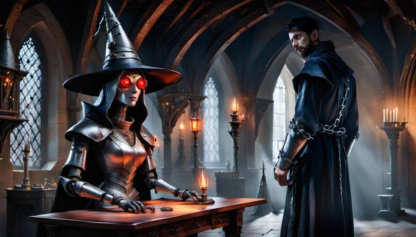 Chained Man in Palace Chamber: Photorealistic 8K Panorama