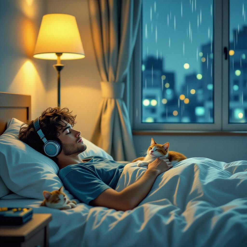 Pixel Art Bedroom Scene at Night