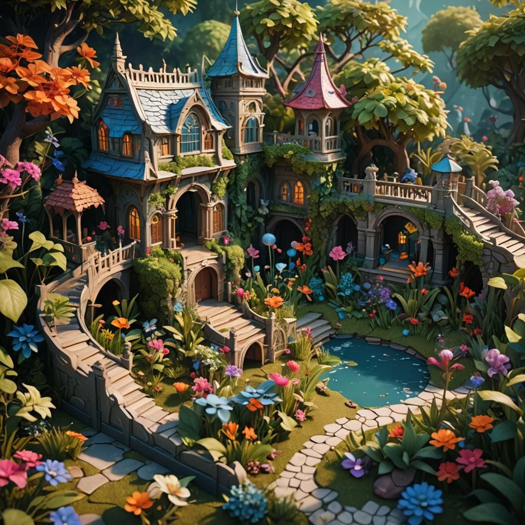 Fantasy Garden Pop-Up Book in 3D