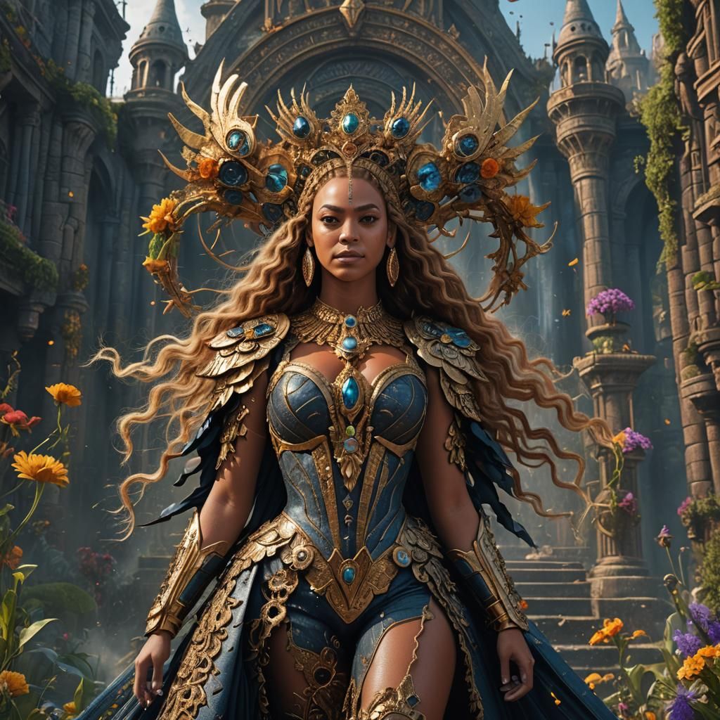 Beyonce: Detailed Matte Painting in Deep Color
