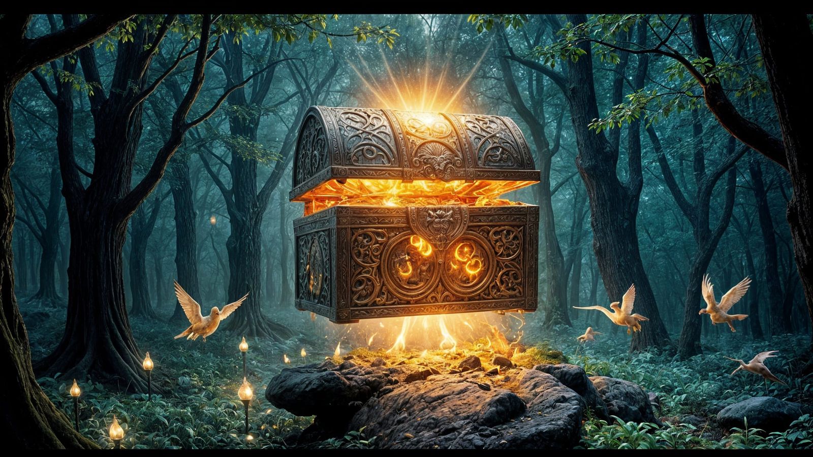 Magical Treasure Chest in Mystical Forest