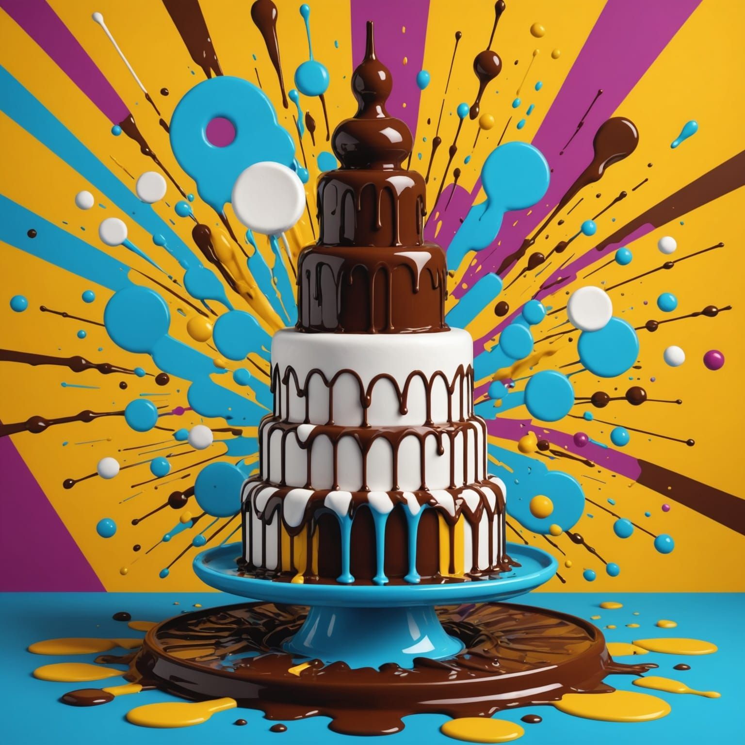 Marshmallow fountain with chocolate spray