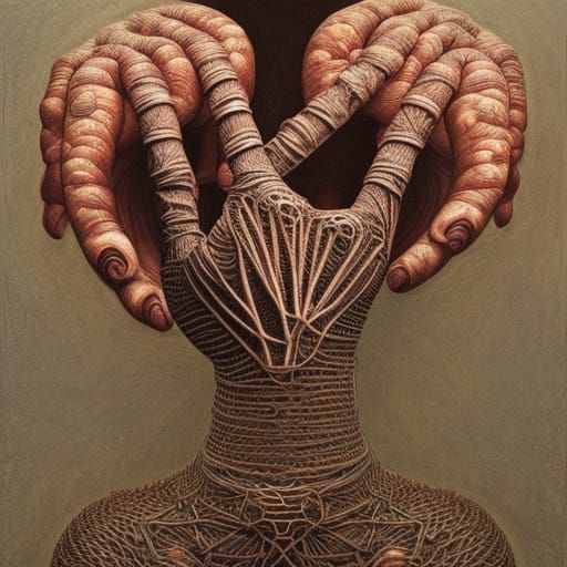 Cursed Sausage Hands in Hyperdetailed Futurism Style