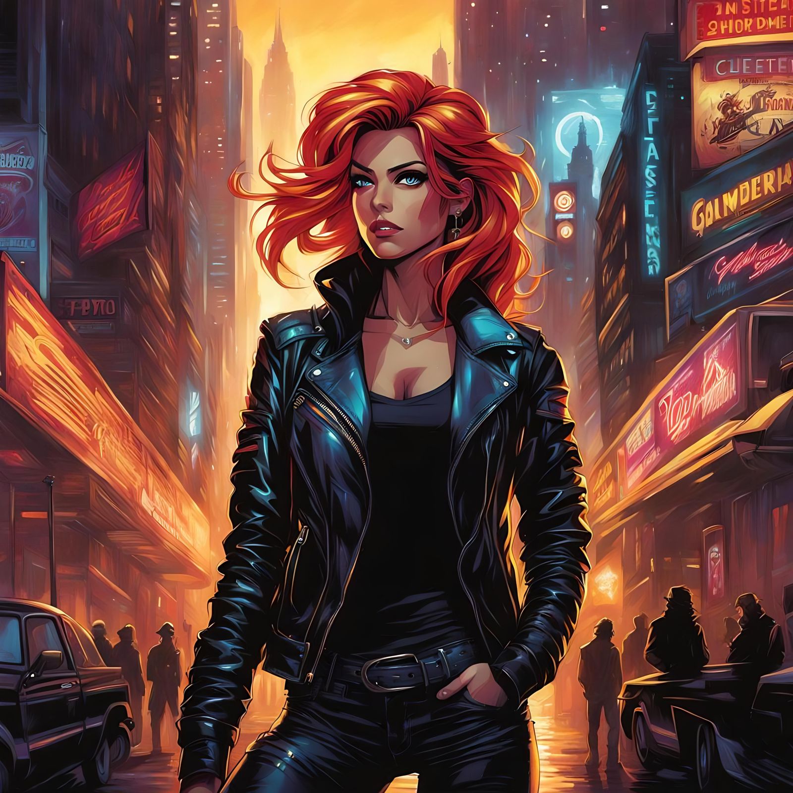 Sunset Shimmer in Cyberpunk Comic Book Art