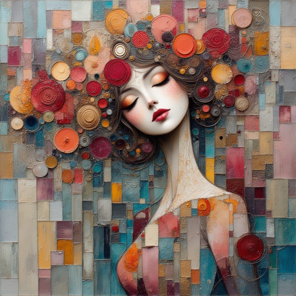 Vibrant London Flower Seller Portrait in Dry Brush Oils