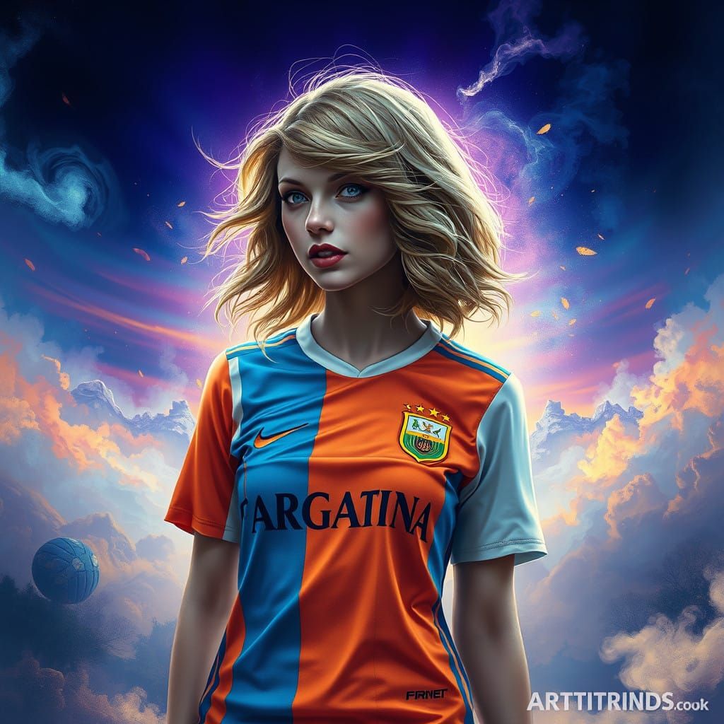 Taylor Swift in Vibrant Argentina Soccer Jersey Amidst Ether...