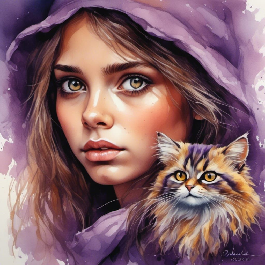 Beautiful Woman with Shiny Eyes in Pastel Colors