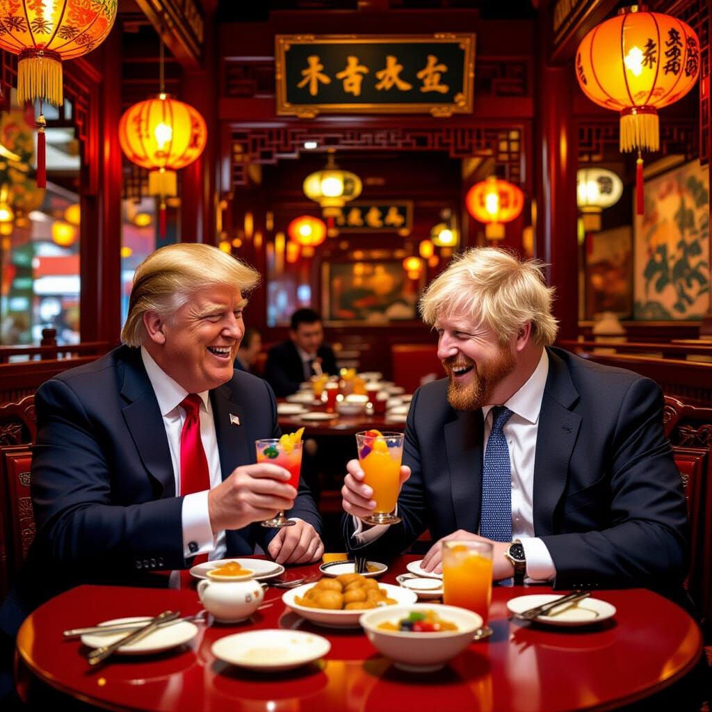 Trump and Johnson Share Cocktails at Chinese Restaurant
