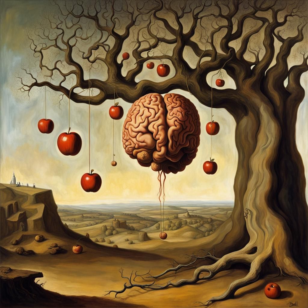 Surreal Brain Tree: A Salvador Dali-esque Vision