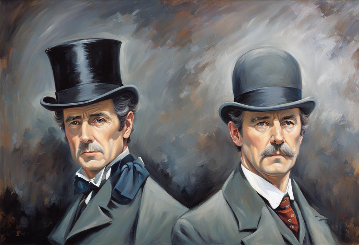 Sherlock Holmes and Watson: A Victorian Era Painting