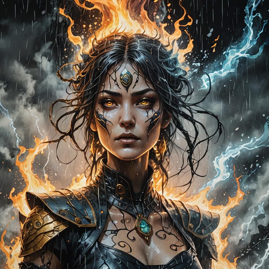 Eldritch Mortal Kombat Woman in Dark Fantasy Anime