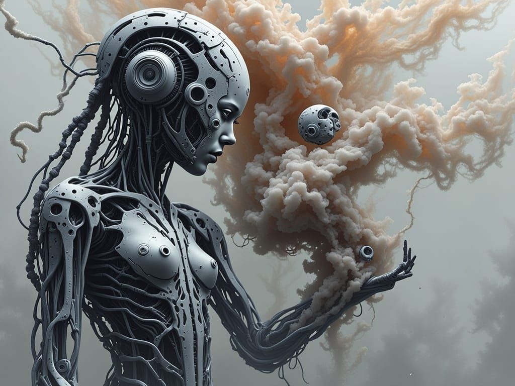 Biomechanical Beauty in Smoke