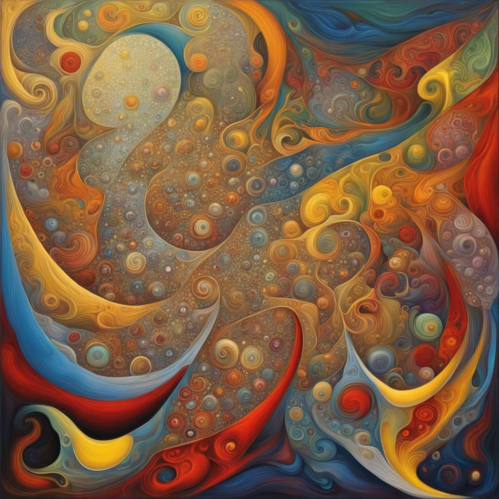 Surreal Jewelry, Leather, and Beach Abstract Painting