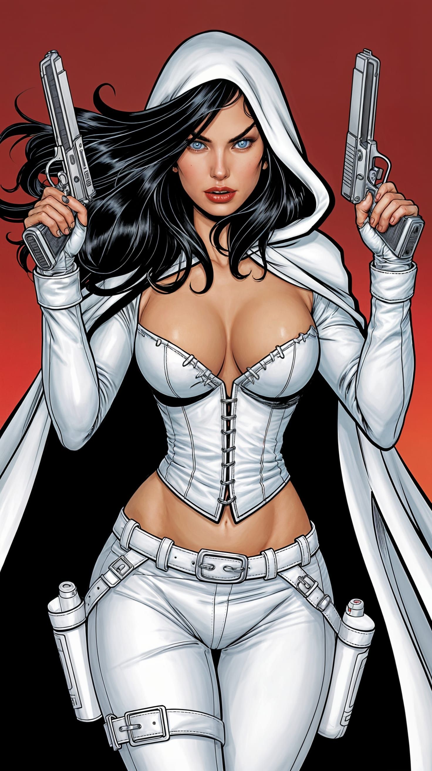 Cyberpunk Female Warrior in Dark Fantasy Style