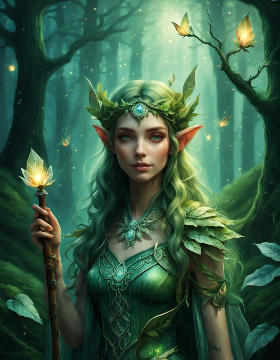 Forest Elf in Ancient Woodland: Fantasy Realism