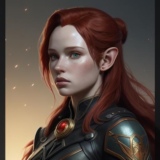 Fantasy Elf Portrait in Digital Art Style