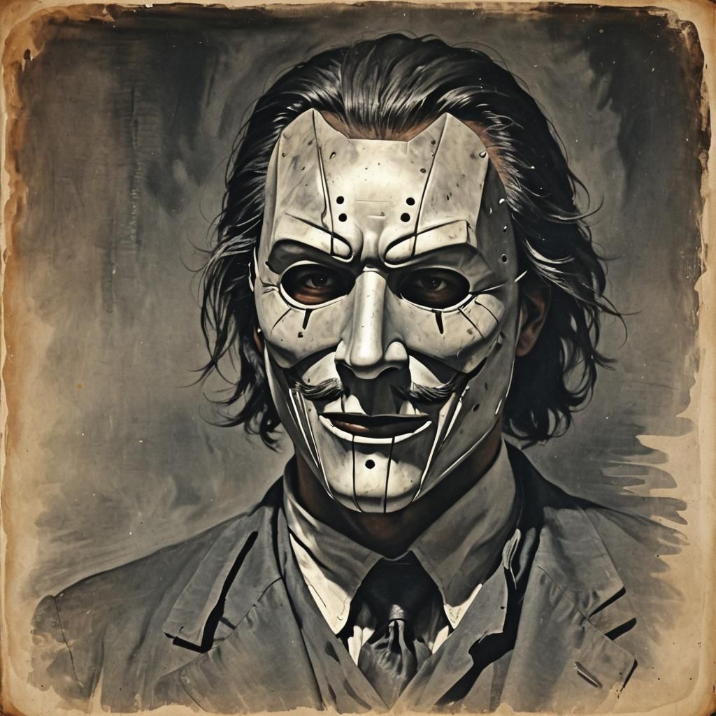 Masked Figure Expressing Shock