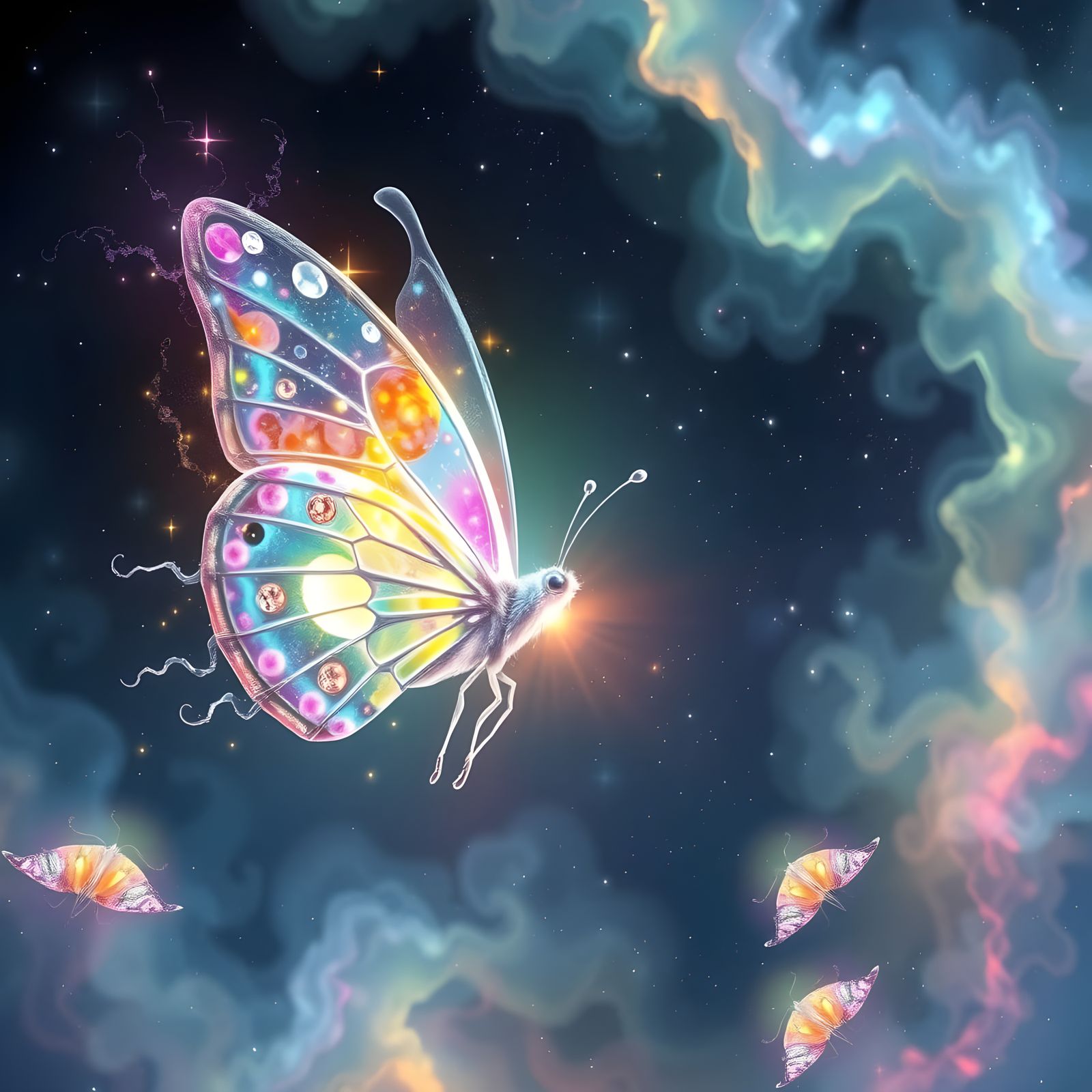 Surreal Cosmic Birth in Vibrant Prismatic Hues with Celestia...