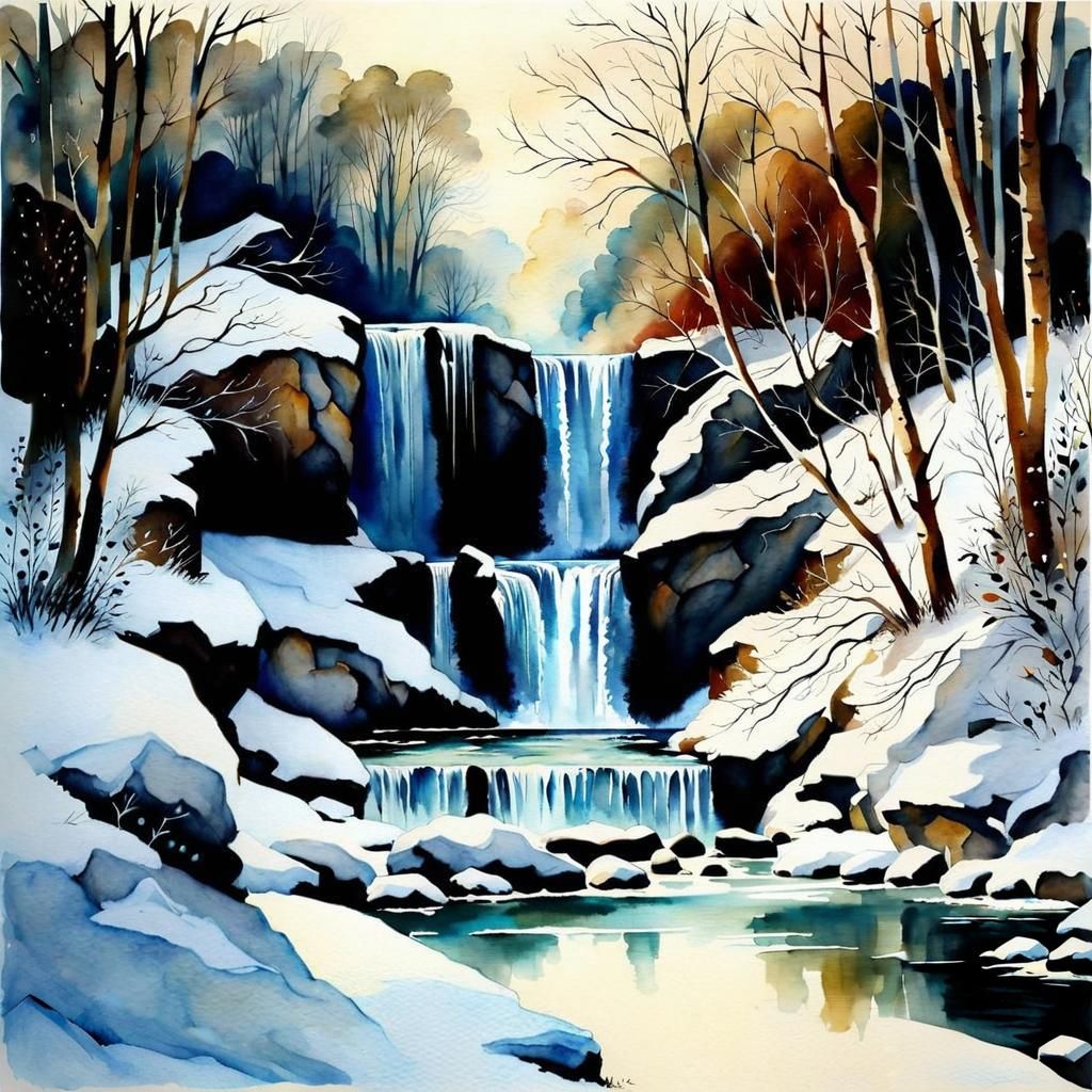 Waterfall in Winter