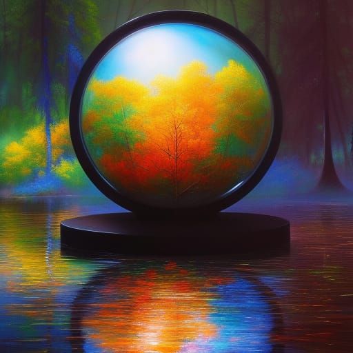 Tree in Glass Globe: Hyperdetailed Concept Art