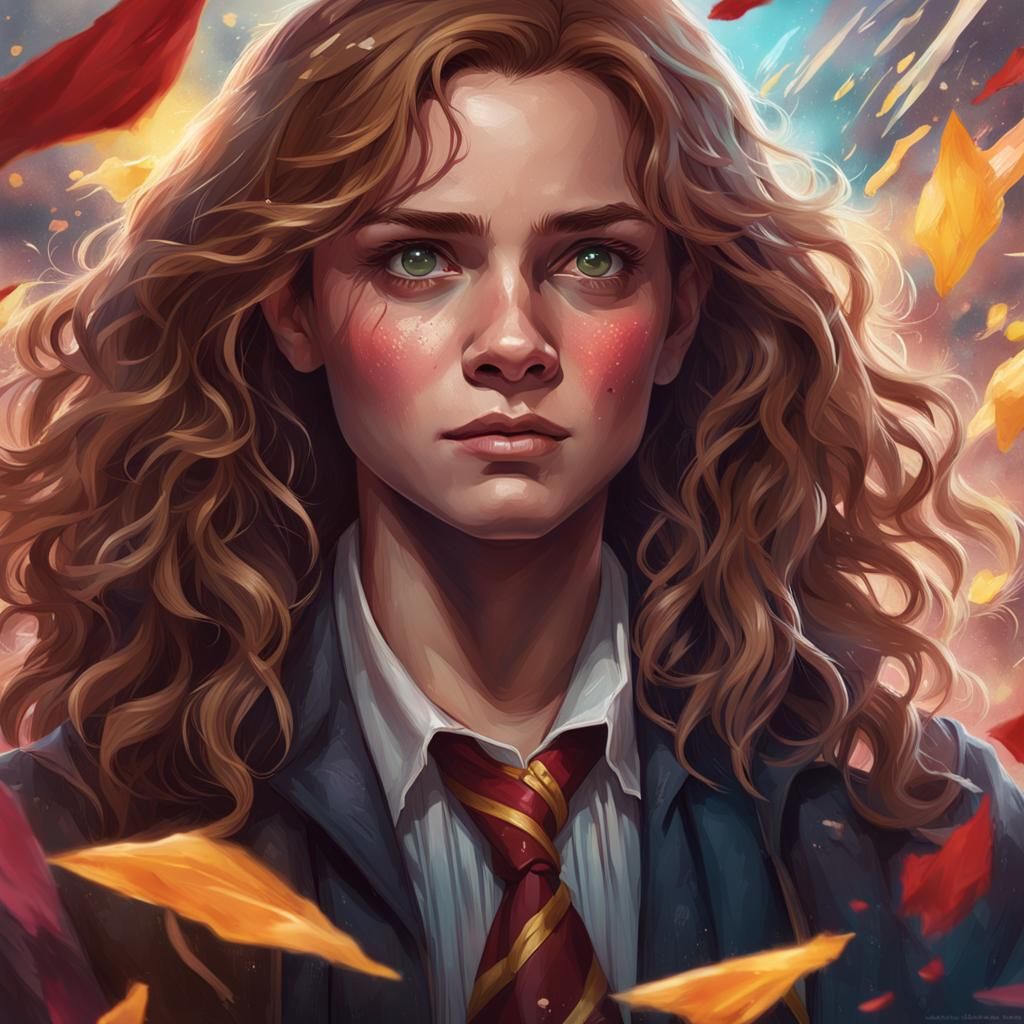 Hermione Granger Portrait in Art Nouveau Style