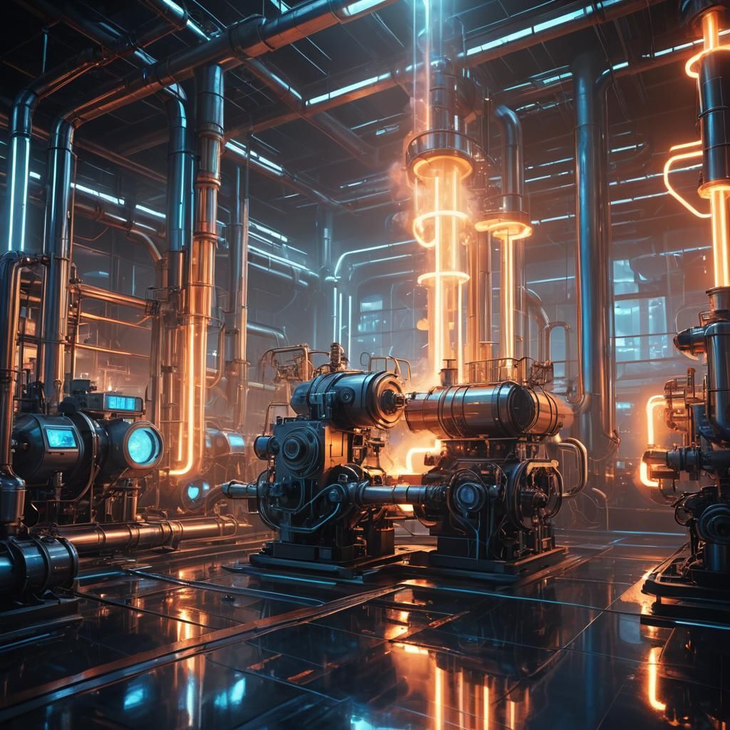 Futuristic Lab Chemical Reaction in Sci-Fi Style