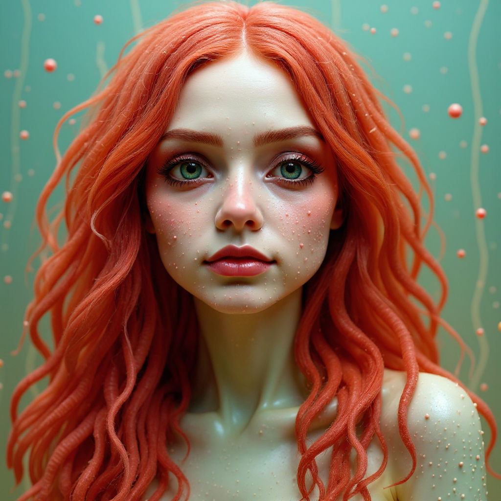 Sad Gummy Person Portrait in Acrylic Style