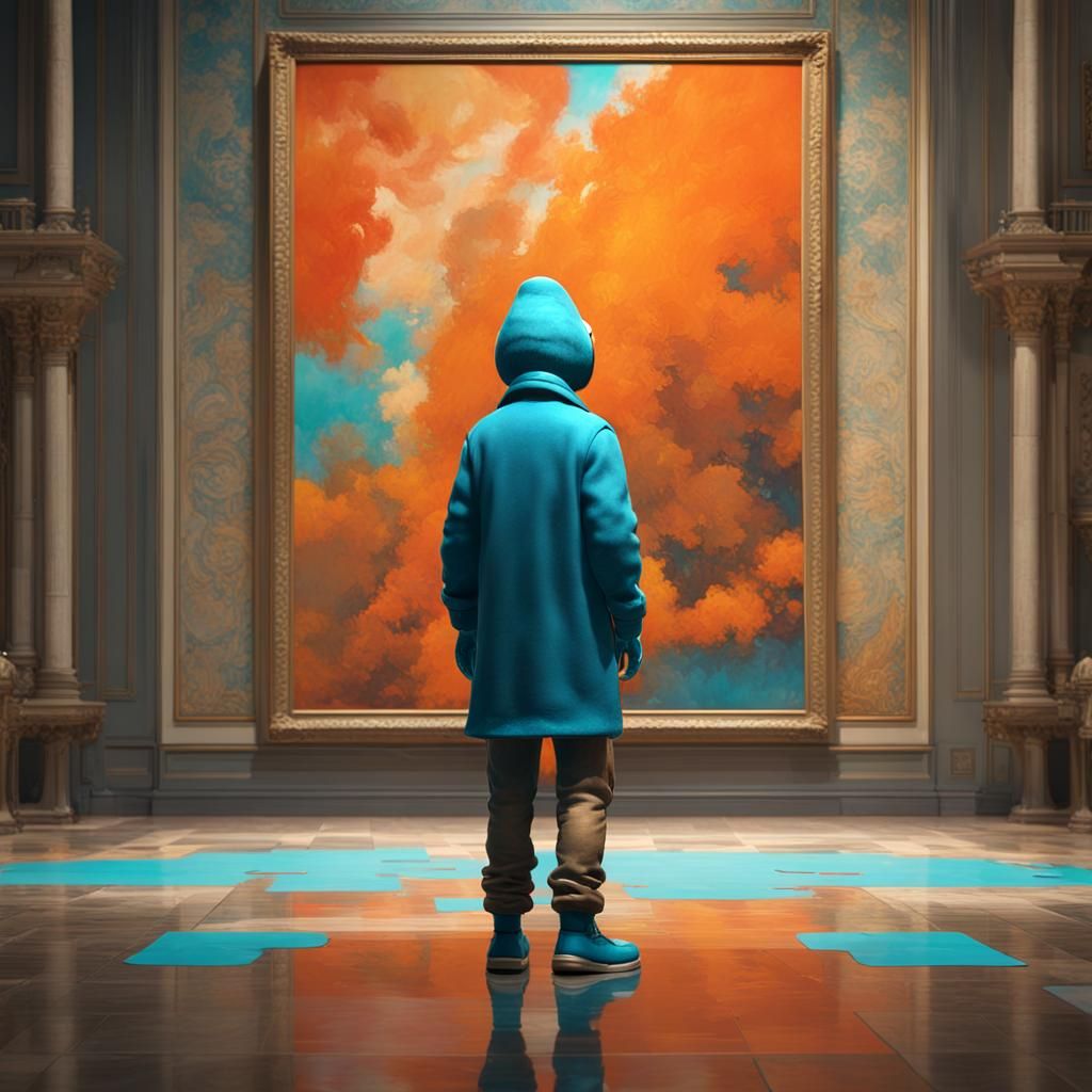 Smurf Views Rothko-Inspired Abstract Painting