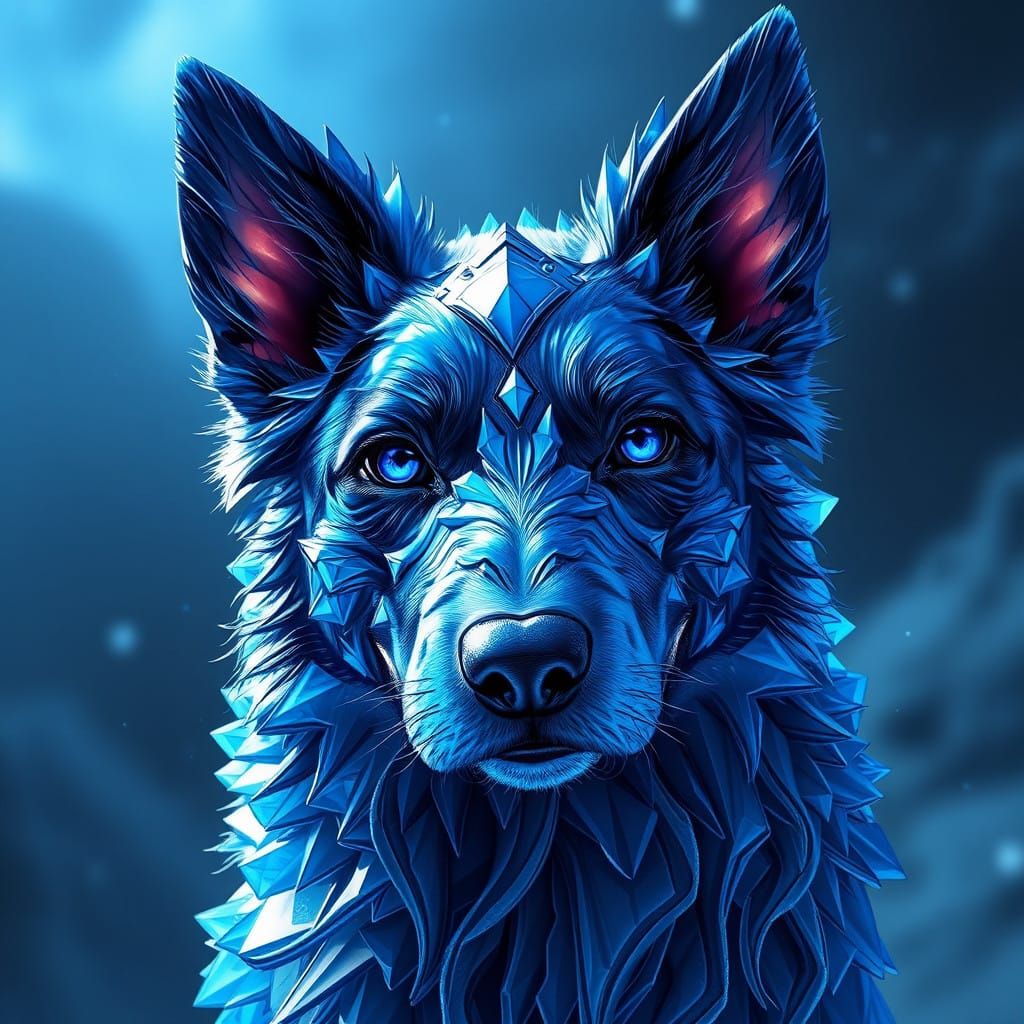 Crystal Canine Masterpiece in Fantasy Art