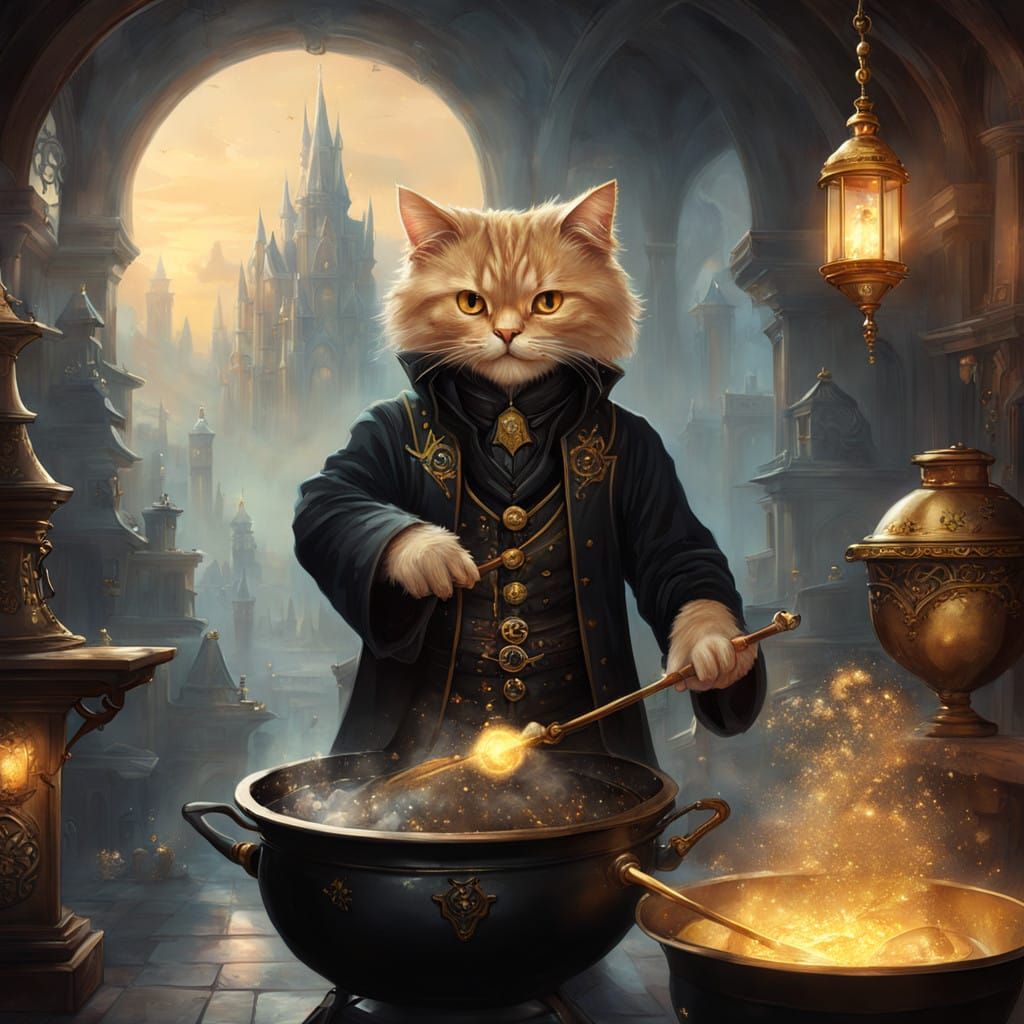 Steampunk Wizard in Victorian-Era Opulence