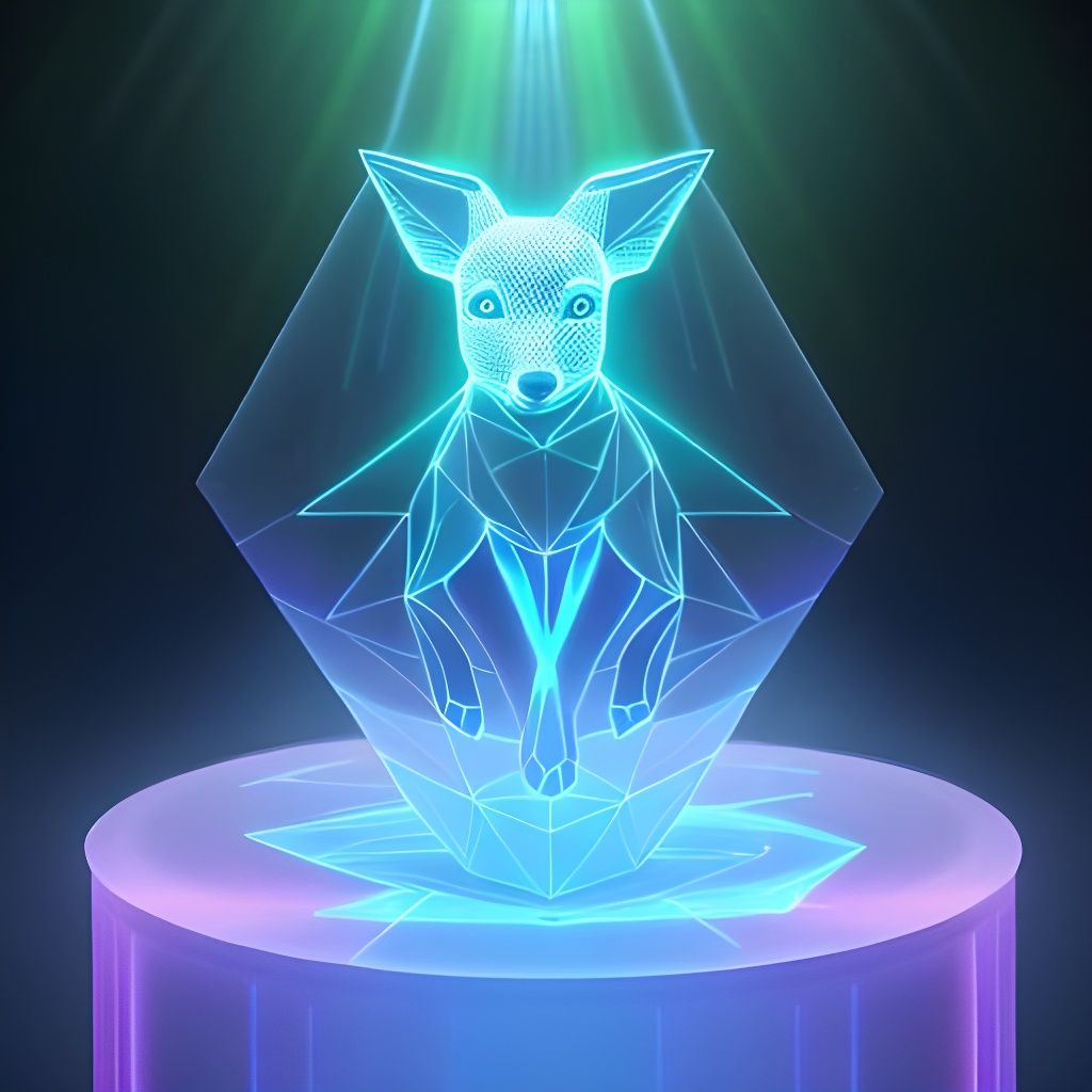 Holographic Fox Chasing Rabbit in Forest