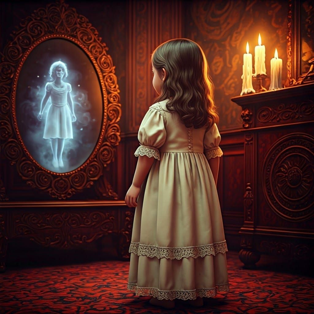 Ghostly Reflection in an Art Nouveau Setting