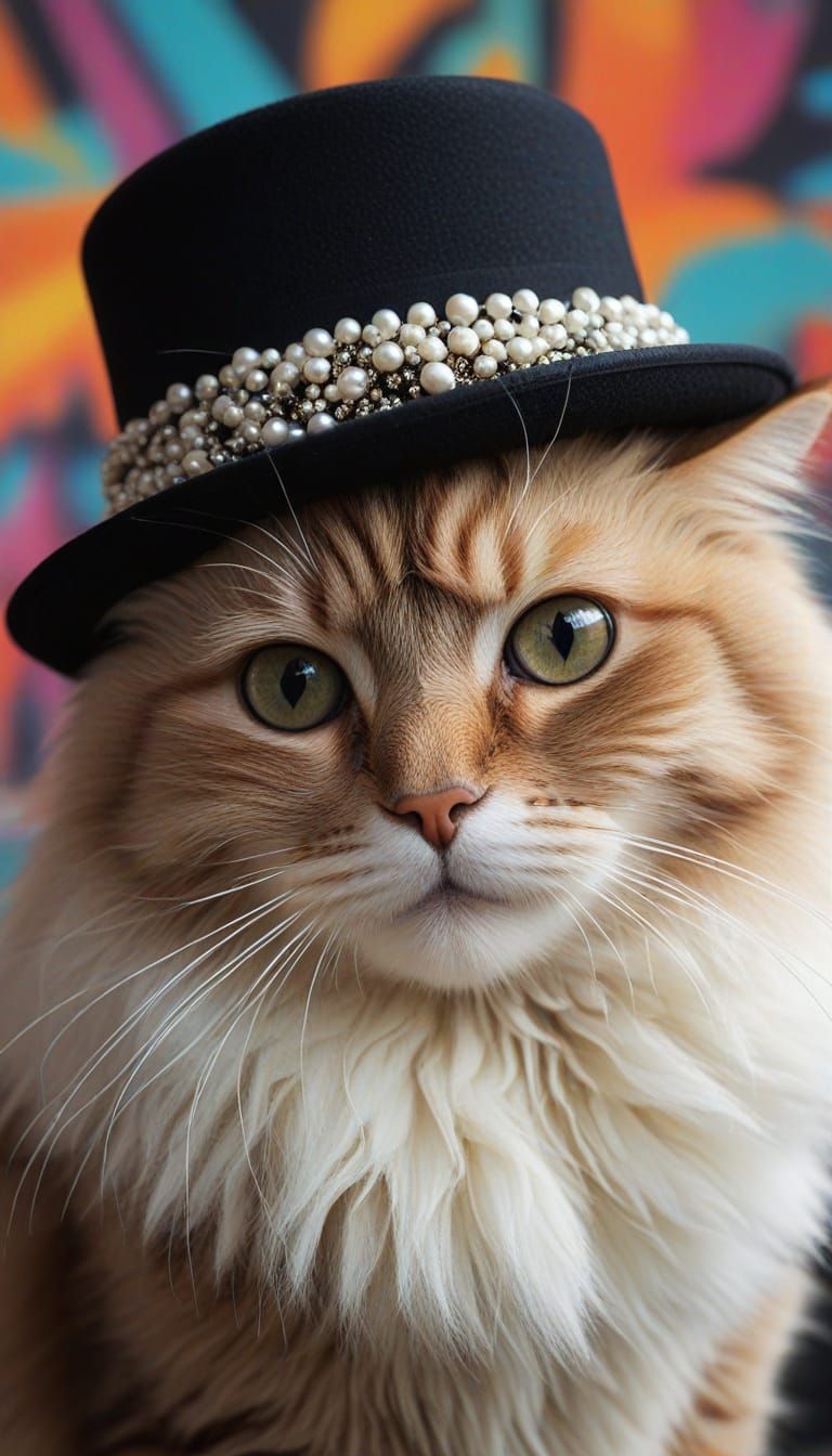 Fluffy Cat in Hat and Pearls, Concept Art