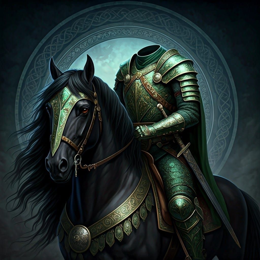 The Dullahan shows a headless horseman appearance and is dre...