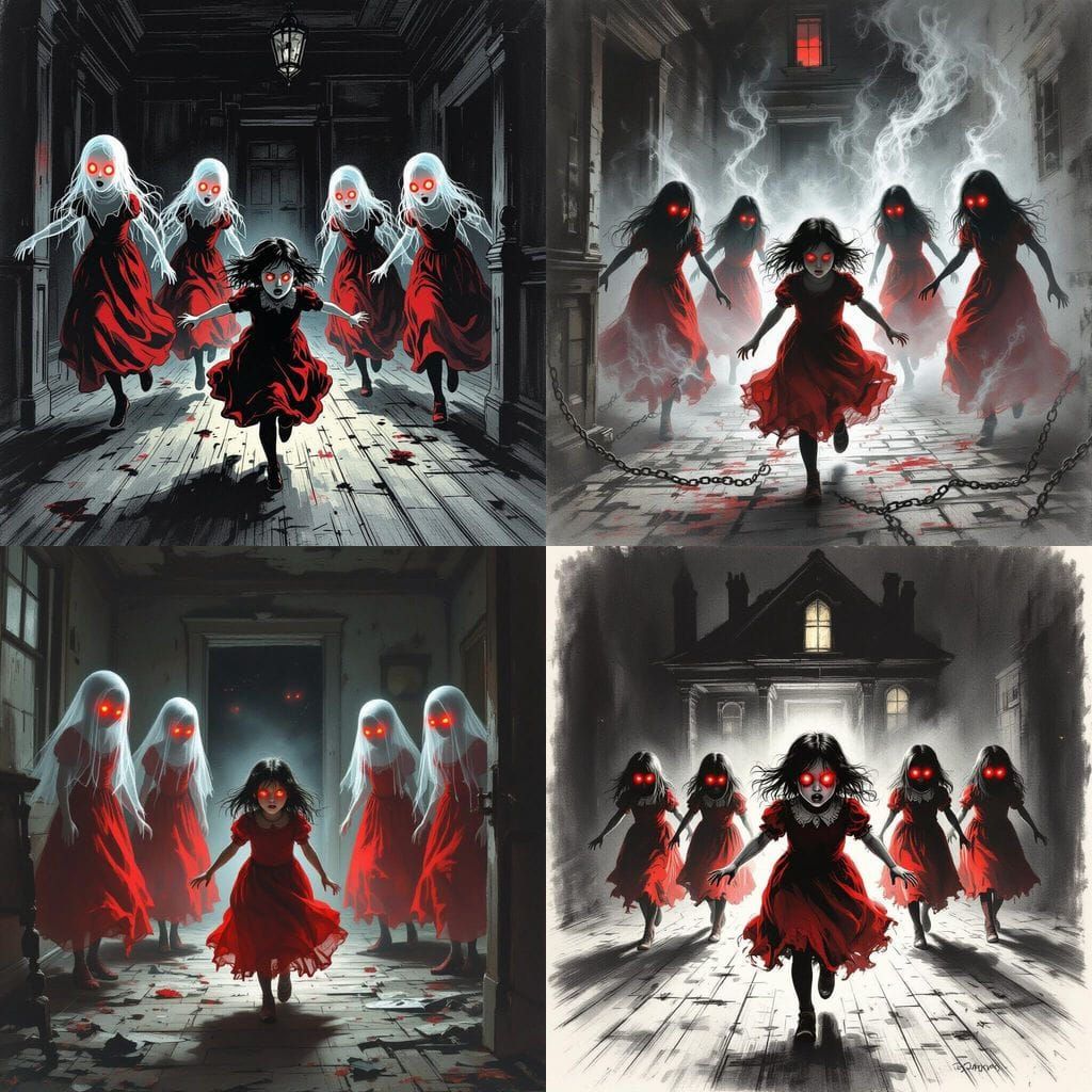 Girl Escapes Haunting Ghosts in Horror Style