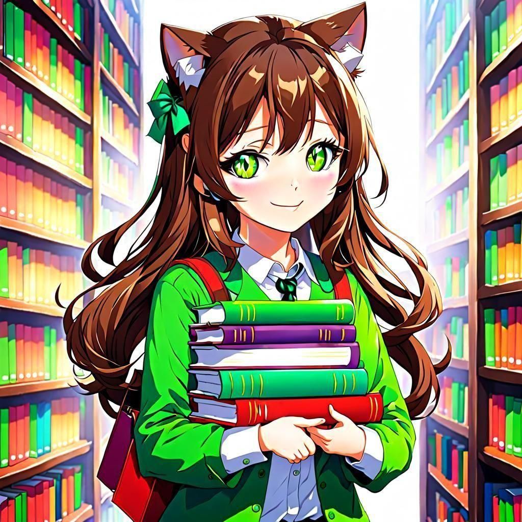 Anime Cat-Eyed Girl: Hyperdetailed Digital Art